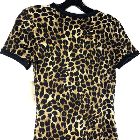 Short Sleeve Leopard Print Bodycon Fitted Mini Dress - Picture 5 of 5